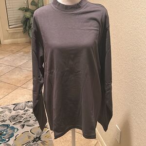 Yeezy X Gap Men's S Long Sleeve Mock Neck Tee Shirt Solid Gray Streetwear New